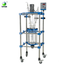 80L CE Approved Jacketed Double layer Glass Reactor with Vacuum with Distillation with mixing and heating for Lab use